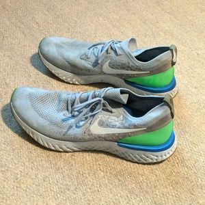 Nike Epic React Flyknit Casual Running Grey Green Sneaker AQ0067-008 Men Size 14